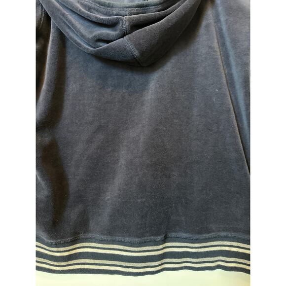 Victoria’s Secret Velour Full-Zip Hoodie Blue Size M Retro Y2K Velvet Sporty - Picture 8 of 12
